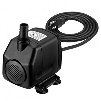 Homasy 920GPH Submersible Water Pump with 5.9ft (1.8M) Power Cord, 2 Nozzles and 9.8ft High Lift for Aquarium, Fish Tank, Statuary, Pond, Hydroponics