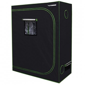 VIVOSUN 48"x24"x60" Mylar Hydroponic Grow Tent with Observation Window and Floor Tray for Indoor Plant Growing 2'x4'